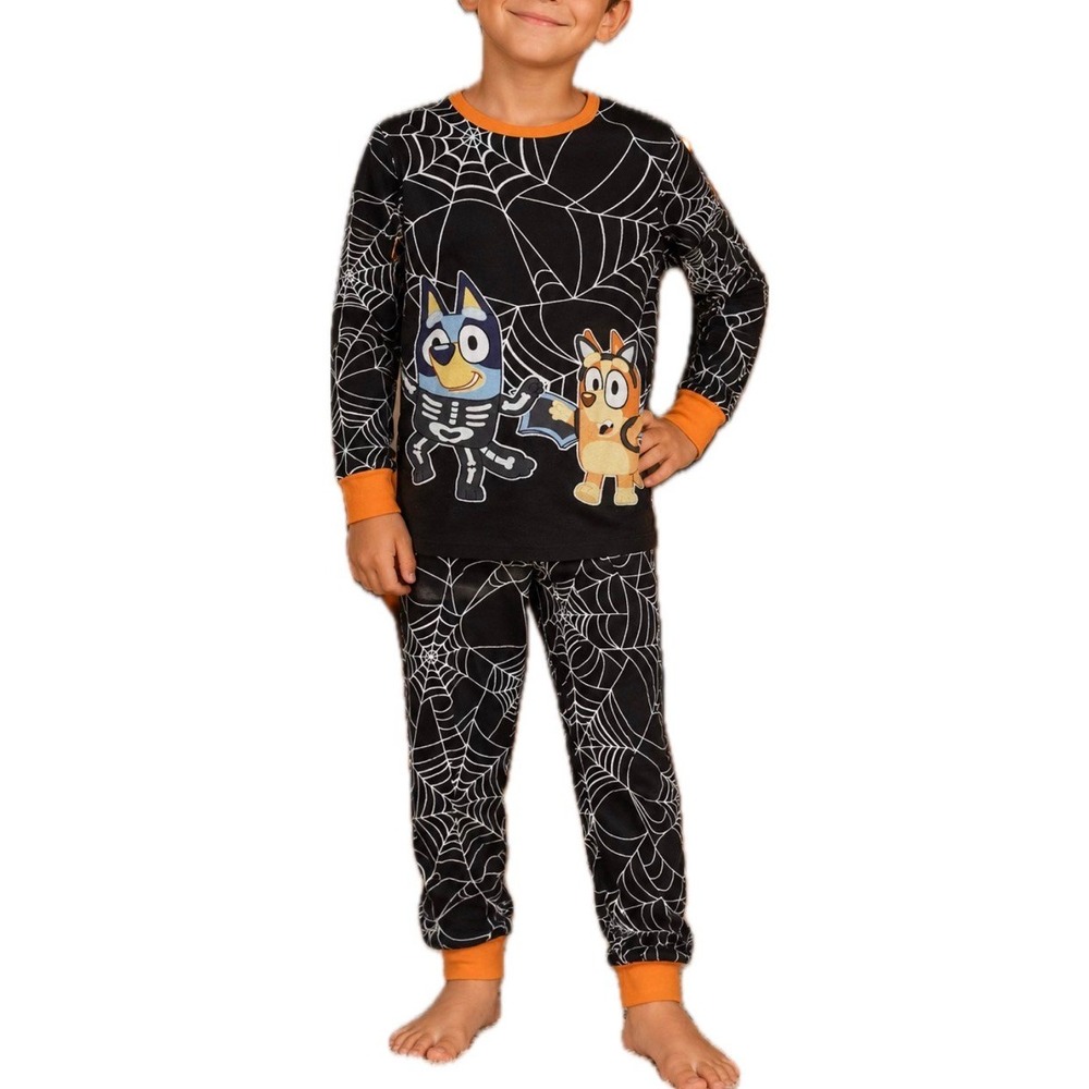 Bluey Two Piece Shirt/Pants Pajama Set Spider Web Halloween Theme Kid's Size 10